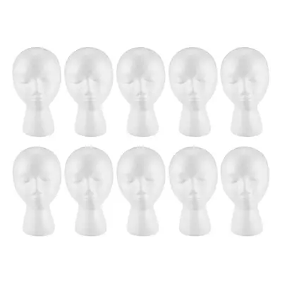 10X Styrofoam Foam Mannequin Wig Head Display Hat Cap Wig Holder White Foam Head