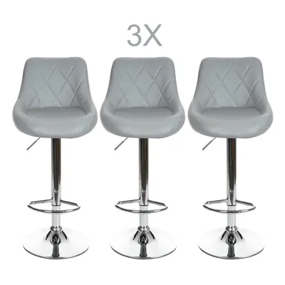 Faux Leather Bar Stools (Grey)