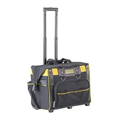 STANLEY FATMAX Open Mouth Rolling Rigid Tool Bag Trolley, Multi-Pockets Storage Organiser, FMST1