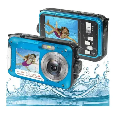 Digital Underwater Camera, Full HD 2.7K 48MP Underwater Camera Underwater Camera with Dual Scree