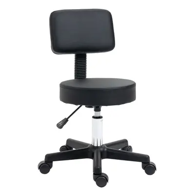 HOMCOM Adjustable Swivel Salon Chair Padded Seat Back Wheels Black