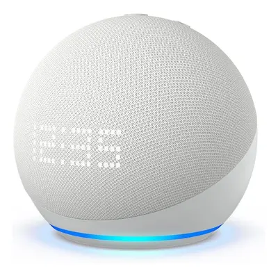 Echo Dot with clock (5th generation, release) | Glacier White