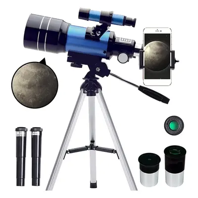 Telescope for Adults & Kids,70mm (15X-150X) Portable Refractor Telescopes for Beginners, 300mm T