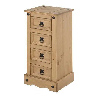 Corona Narrow Drawer Bedside Table Solid Pine Bedroom Furniture