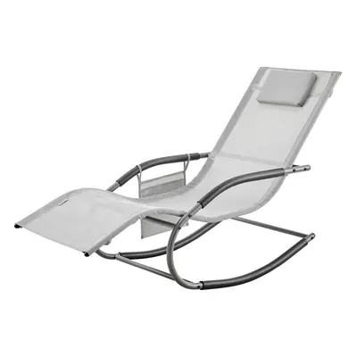 LIVIVO Zero Gravity Rocking Lounger, Grey