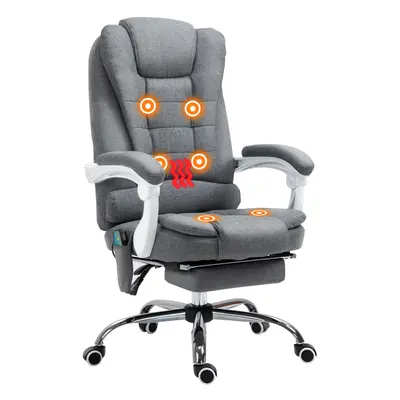 Vinsetto Ergonomic Heated Points Vibration Massage Office Chair Grey