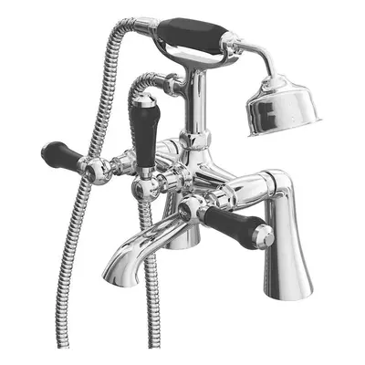 Traditional Black Lever Bath Shower Mixer Tap With Shower Kit