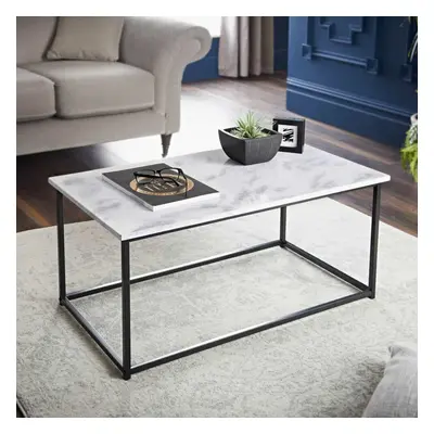 Modern Coffee Table Marble Effect Living Room Table Set Sofa