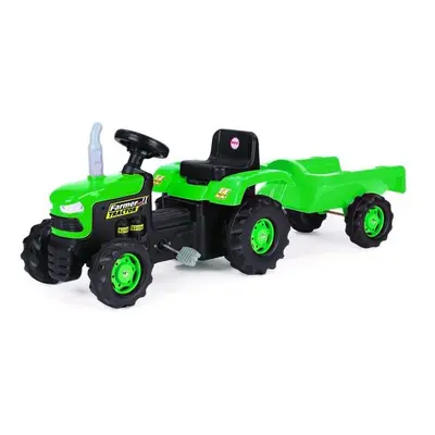 Dolu Kids Tractor Pedal Ride On Truck with Trailer Green Years+