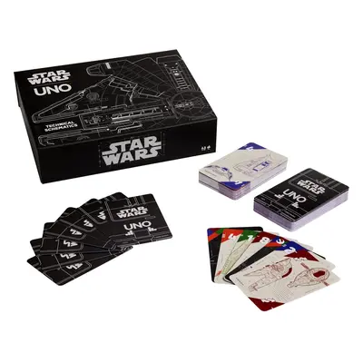 Mattel Games UNO Star Wars Technical Schematics Card Game for Kids & A