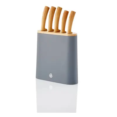 Swan Nordic Piece Knife Block Wooden Handle