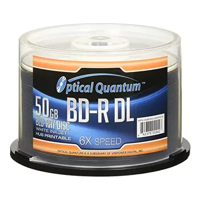 Optical Quantum 6X 50GB BD-R DL White Inkjet Printable Blu-ray Double