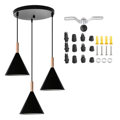 Retro Pendant Light (Black) Lamp Holders Vintage Pendant Lamp Modern Antique Hanging Light E27 B