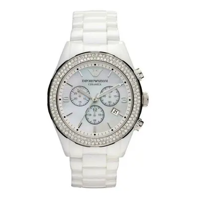 Emporio Armani Ceramic Chronograph MOP Dial Ladies Watch AR1456