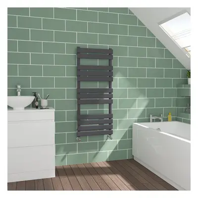 WarmeHaus Flat Panel Sand Grey Towel Radiator Bathroom Heated Towel Rail 1200x500mm