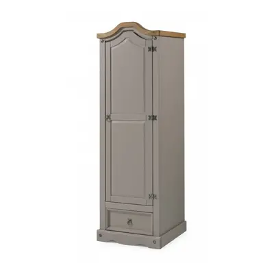 Corona Grey Wax Door Drawer Arch Top Wardrobe Bedroom Furniture