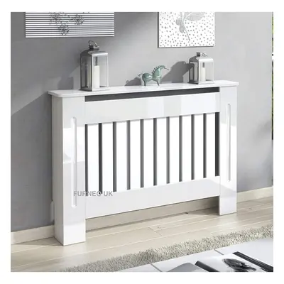 Modern High Gloss White Radiator Cover Medium