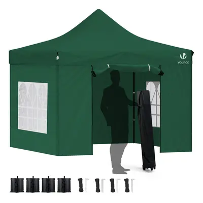 VOUNOT 3x3m Heavy Duty Gazebo with Sides, Pop up Gazebo Fully Waterproof Party Tent with Roller 