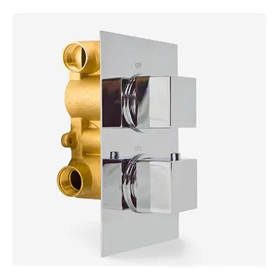 Temel Modern Square Way Concealed Thermostatic Shower Mixer Valve Chrome