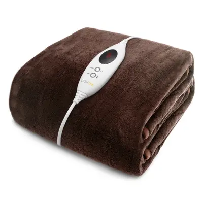 Cozytek Deluxe Electric Heated Throw | Brown Fleece