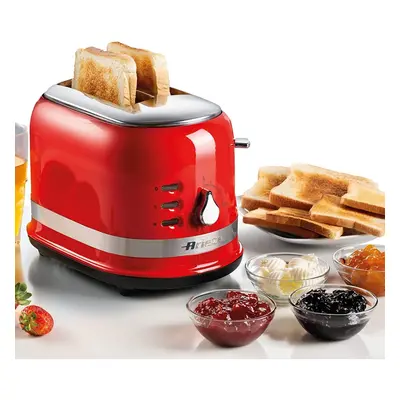 Ariete 0149R Moderna Slice Toaster, Defrost, Heating & Cooking Function, Red, Stainless Steel