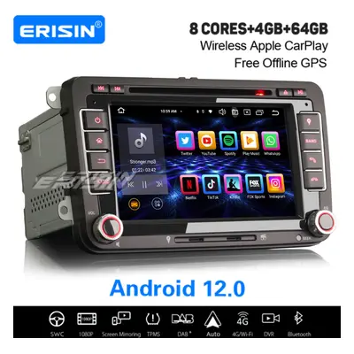 8-Core Android Car Stereo For VW Passat CC Golf 5/6 Caddy Touran Skoda SEAT 64GB Satnav DAB+ Car