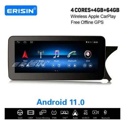 10.25" IPS DAB+ Sat Nav Android 11.0 CarPlay Car Stereo WiFi Mercedes-Benz C-Class W204