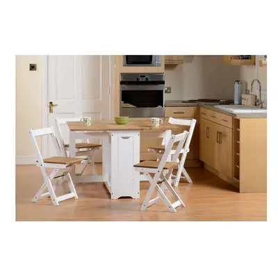 Santos Butterfly Dining Set in White/Distressed Waxed Pine