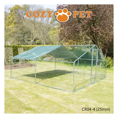 Chicken Run 4m x 4m 25mm Steel Frame by Cozy Pet for Hens Dogs Poultry Rabbit Ducks Coop