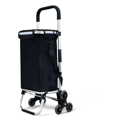 VOUNOT Folding Shopping Trolley on Wheels, Aluminium Lightweight Shopping Cart with Insulated Co