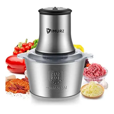 2L Electric Mini Food Chopper Food Processor Meat Grinder,4 Bi-Level Blades,500 W Stainless Stee