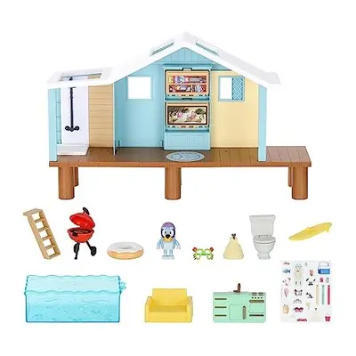 Bluey's Beach Cabin Playset, With Exclusive Bluey Figure With Goggles. Includes Play Pieces and 