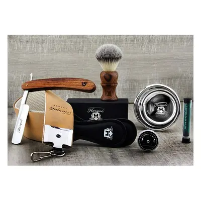 Vintage Style Men's Shaving Set With Synthetic Hair Shaving Brush,Cut Throat Razor /Barber Style