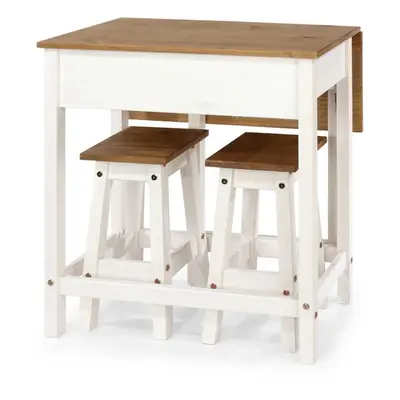 Core Corona White Wash Pine Breakfast Drop Leaf Table & Stools