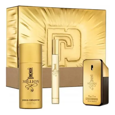 Paco Rabanne One Million Pcs Set For Men: 1.7 Eau De Toilette + 0.33 Eau De Toilette + Oz Deodor