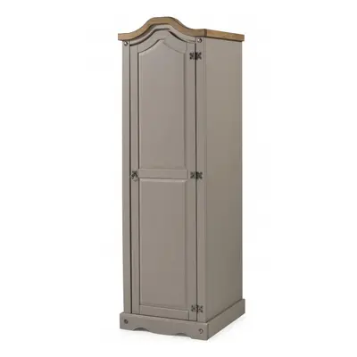 Corona Grey Wax Door Arch Top Wardrobe Solid Pine Bedroom Furniture