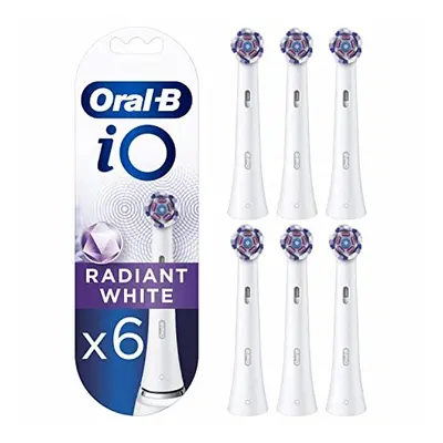 Oral-B iO Radiant White Electric Toothbrush Head, Angled Bristles Deeper Plaque Removal, With Po