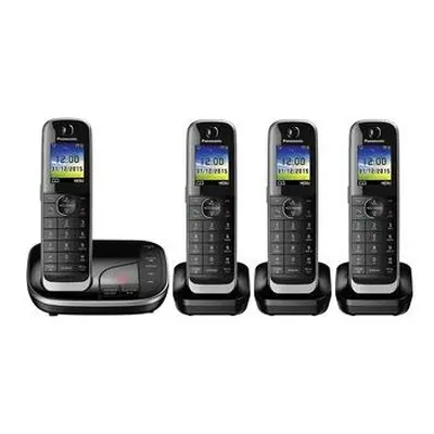 Panasonic KX-TGJ324EB Cordless Phone, Quad Handset