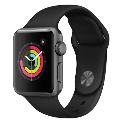 Apple Watch Series 38mm Smartwatch (GPS Only, Space Gray Aluminum Case, Black Sport Band)