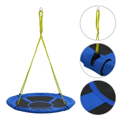 vidaXL Swing 110cm Blue Nest Rope Swing Spider Web Net Outdoor Garden Seat