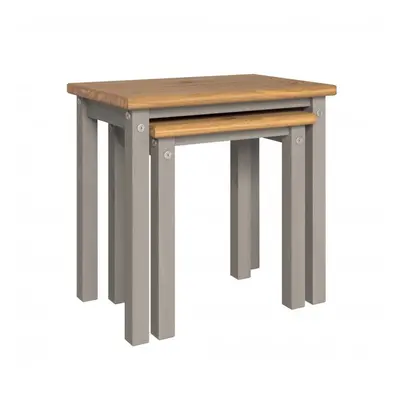 Home Source Corona Linea Grey Pine Nest of Tables