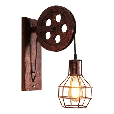 2X Industrial Vintage Wall Lamp Antique Wall Sconce Pulley Wall Light Creative Retro Wall Lamp E