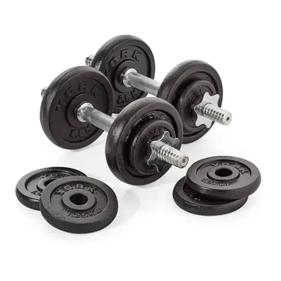 York 20kg Cast Iron Dumbbell Set Adjustable Spinlock Home Weight Lifting