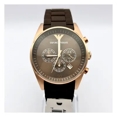 NEW GENUINE EMPORIO ARMANI AR5890 ROSE GOLD SILICONE MENS WATCH