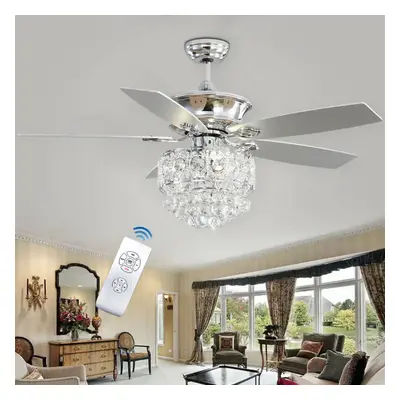 52" LED Ceiling Fan Light Remote Control Speed Chandelier Lamp