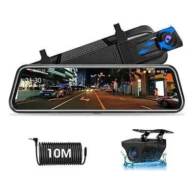 ãUpgraded VersionãJansite 10" Mirror Dash Cam Full Touch Screen with Loop Recording, Dual Da