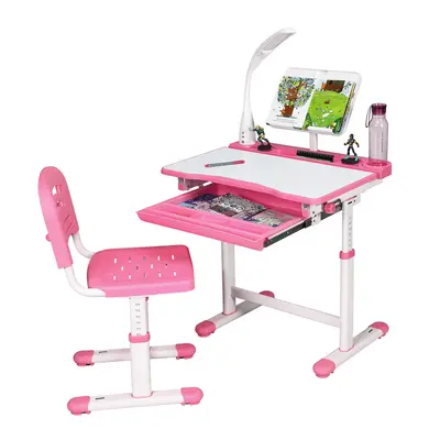 Children Desk and Chair Set Height Adjustable Kids Study Workstation