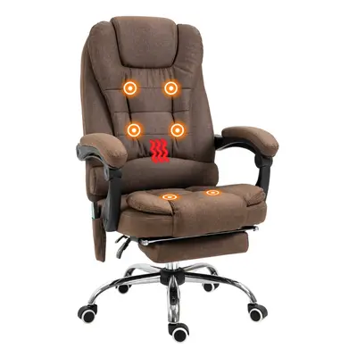 Vinsetto Ergonomic Heated Points Vibration Massage Office Chair Brown