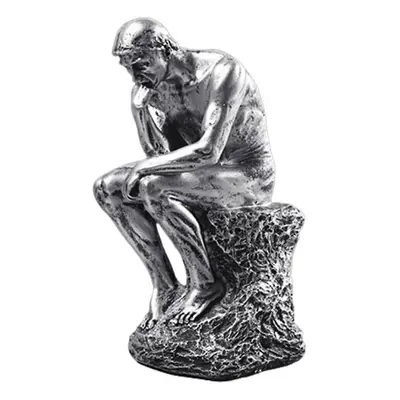 Resin Thinkers Statue Ornaments Home Decorations Accessories(silver)