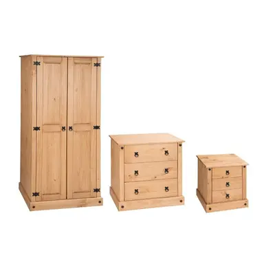 Corona Budget Bedroom Package Wardrobe Drawers Bedside Furniture